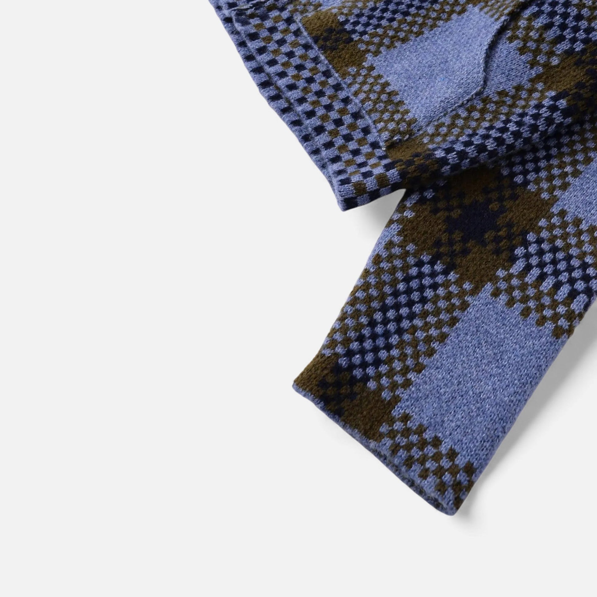 Women’s Plaid Knitted Zipper Jacket with Turn-Down Collar