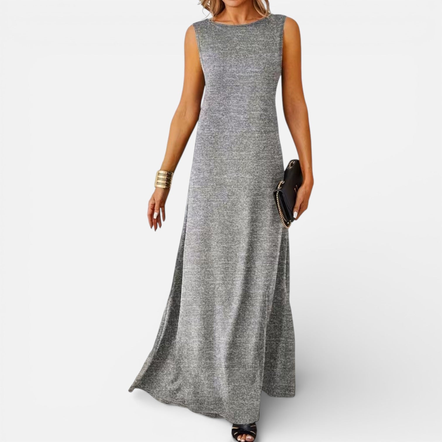 Women’s Maxi Dress Stretch Fabric Classic Sleeveless Long Fit