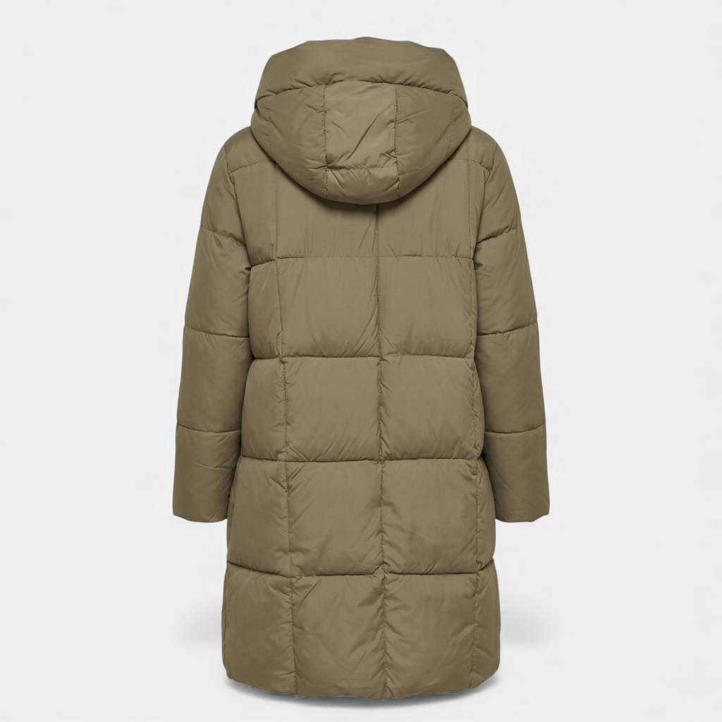 Sofia Maris Black Puffer Coat - Long Hooded Design - Women's Winter Jacket