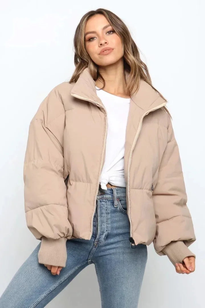 Imitation Silk Cotton Puffer Jacket