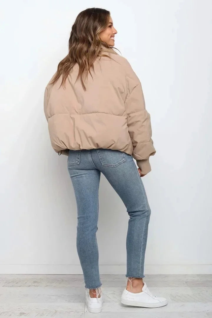 Imitation Silk Cotton Puffer Jacket