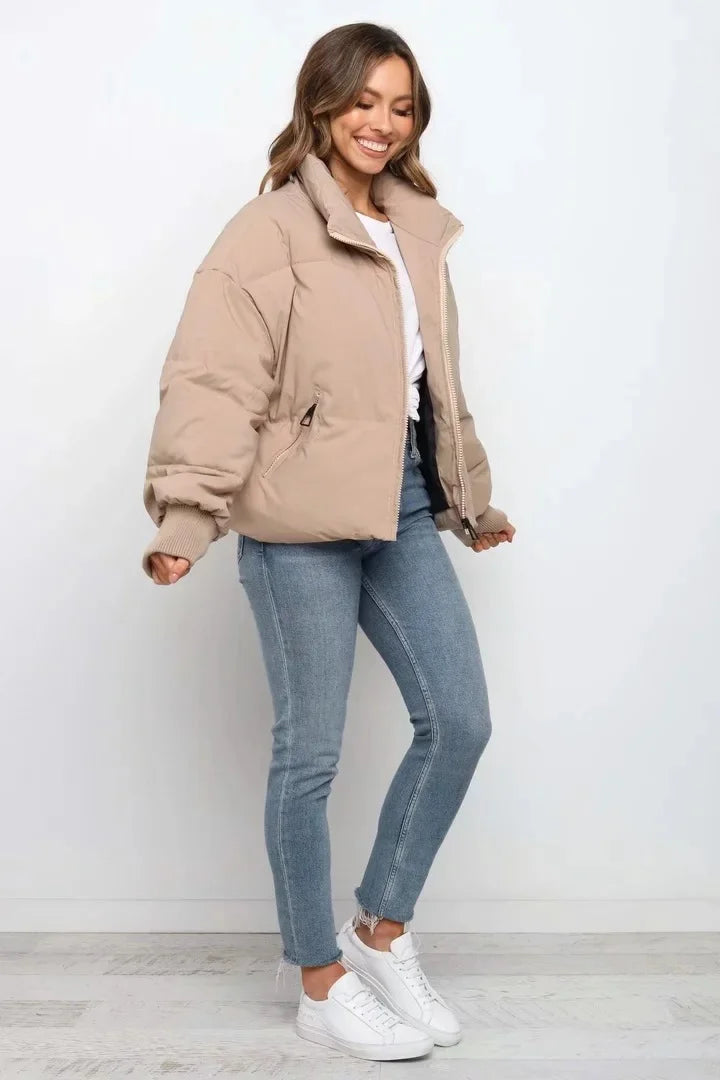 Imitation Silk Cotton Puffer Jacket