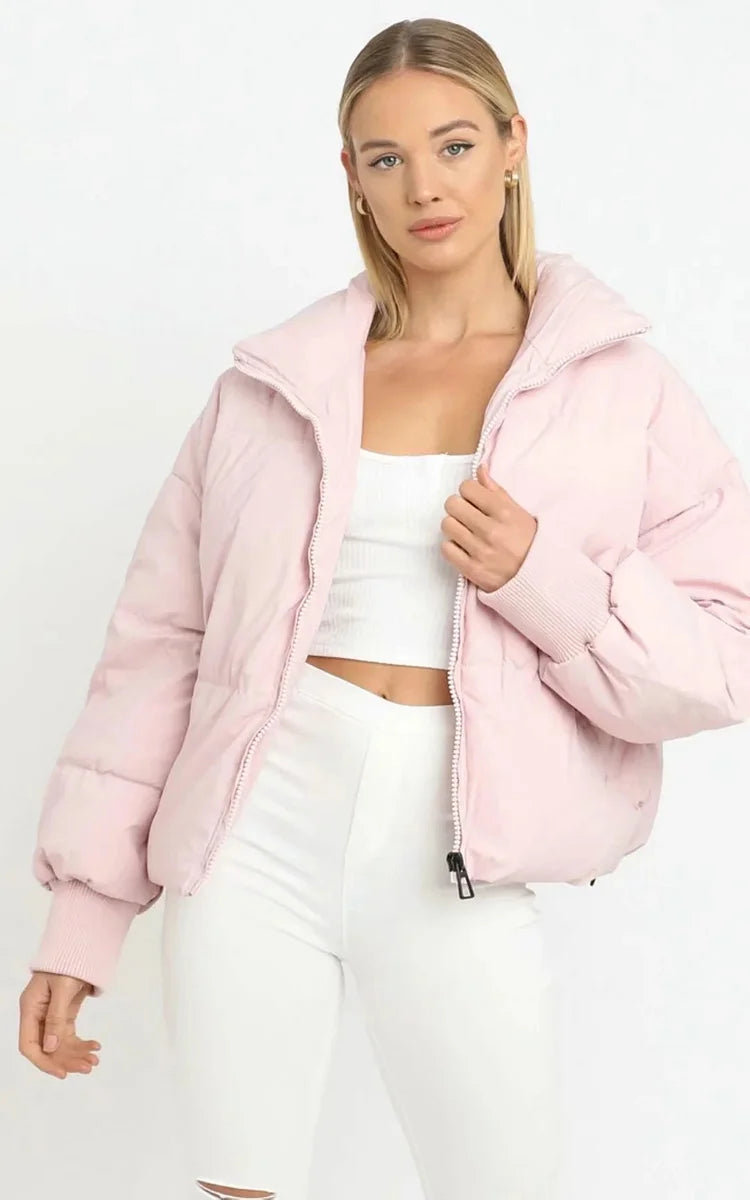 Imitation Silk Cotton Puffer Jacket