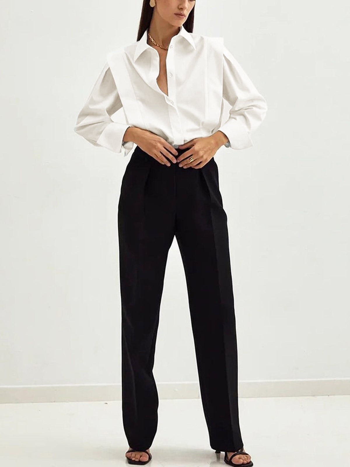 Sofia Maris Classic White Oxford Shirt