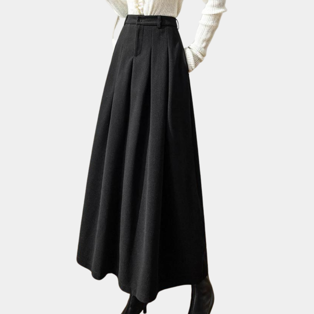 Women's Pleated Maxi Skirt - A-Line Silhouette - Sofia Maris