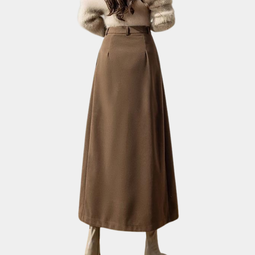 Women's Pleated Maxi Skirt - A-Line Silhouette - Sofia Maris