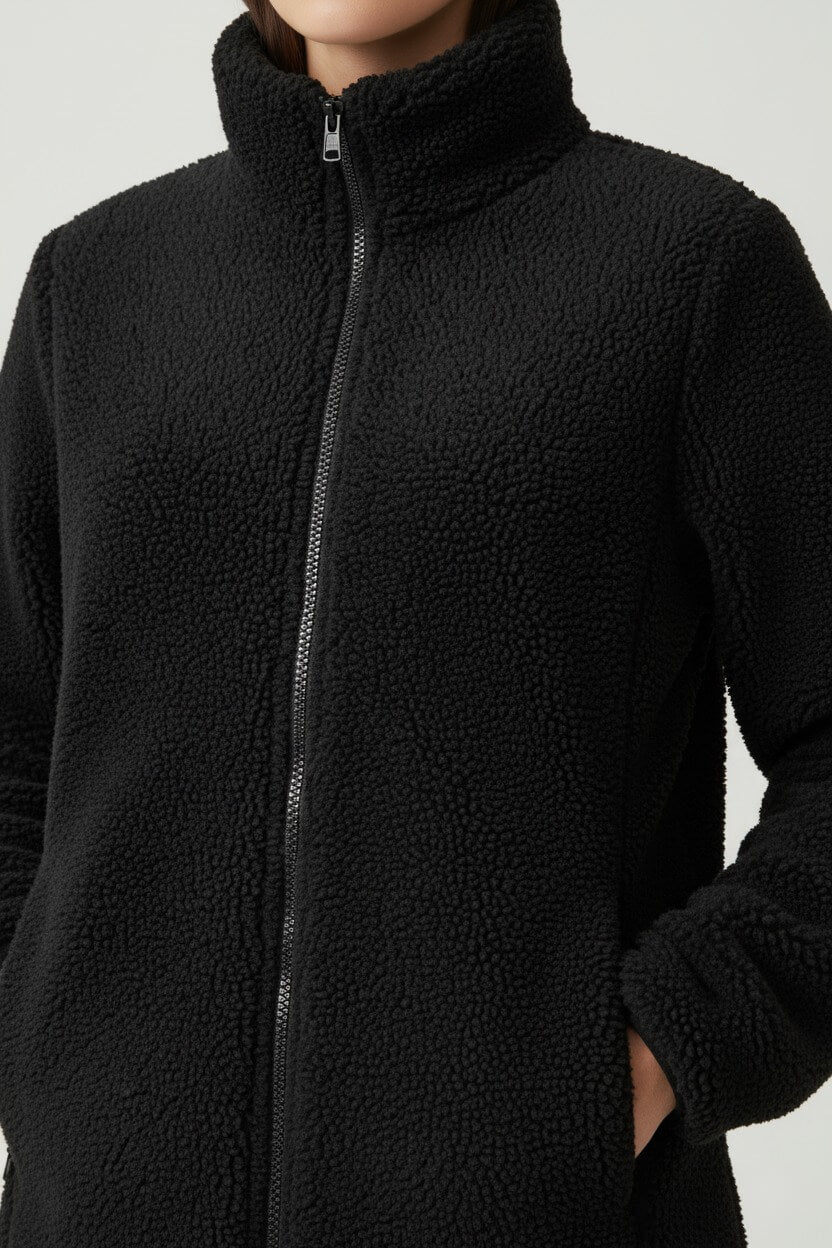 Sofia Maris Women’s Zip-Up Teddy Coat – Winter Casual Outerwear - Sofia Maris