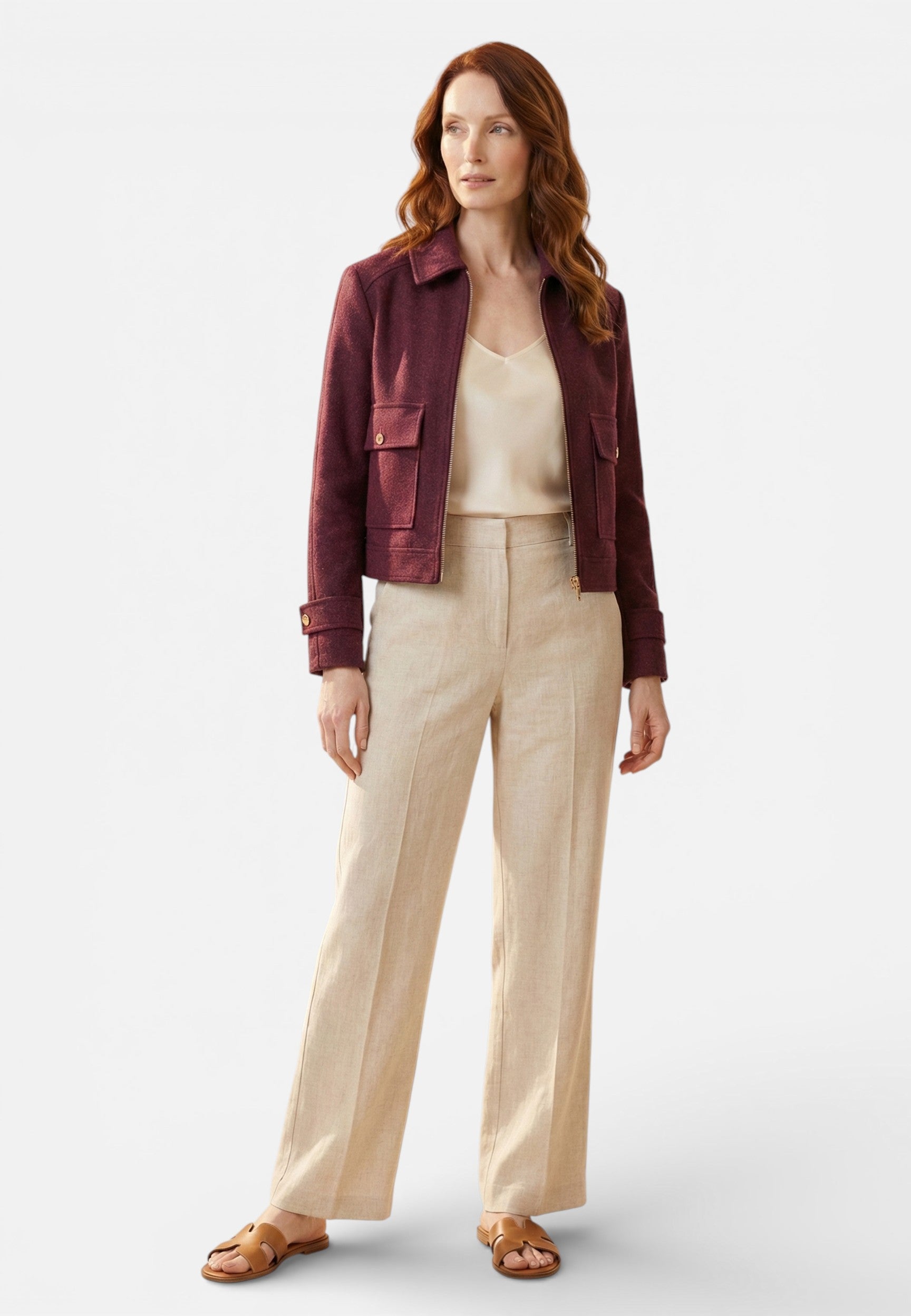 Sofia Maris | Women’s Cropped Jacket – Modern Zip Silhouette