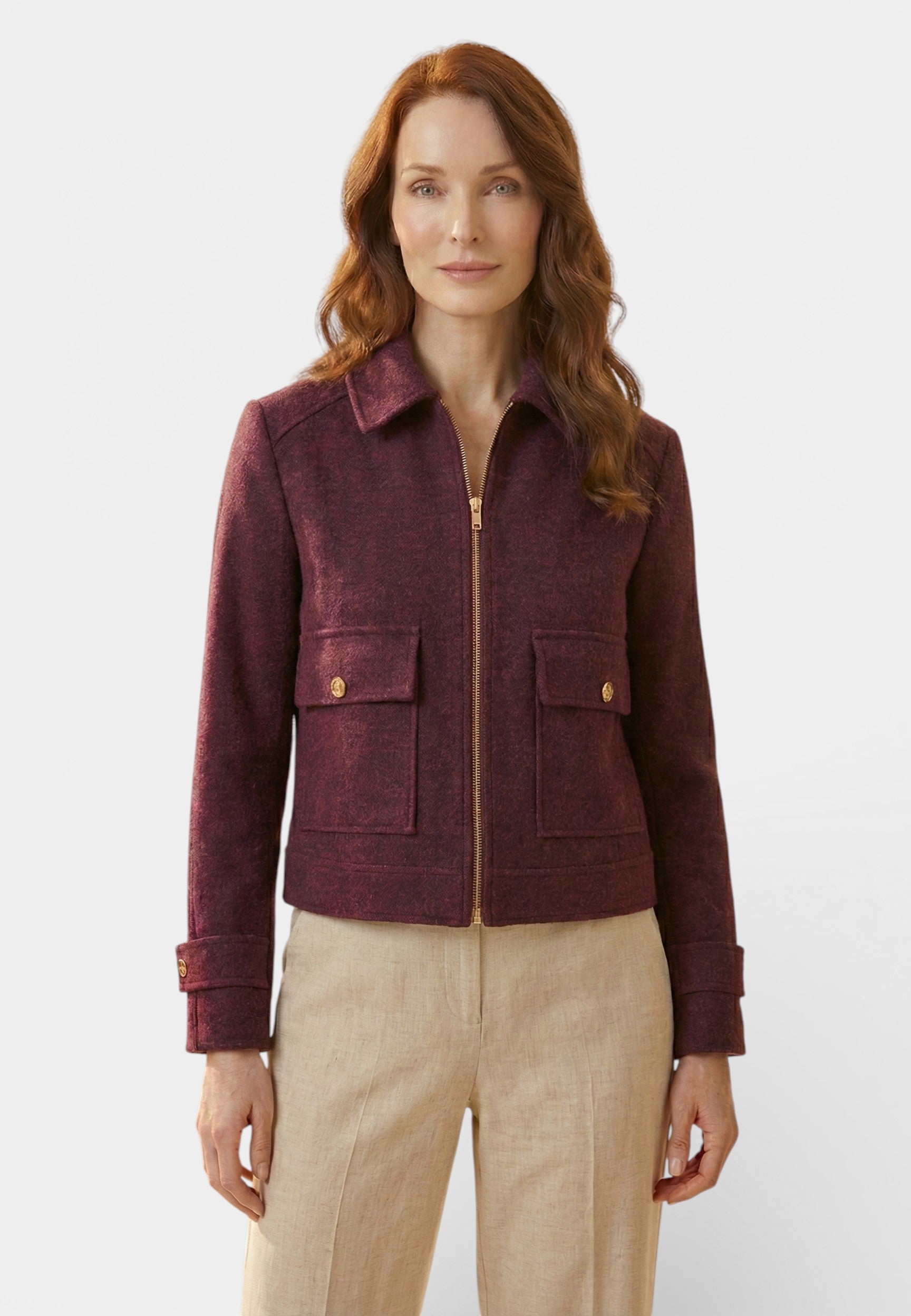 Sofia Maris | Women’s Cropped Jacket – Modern Zip Silhouette