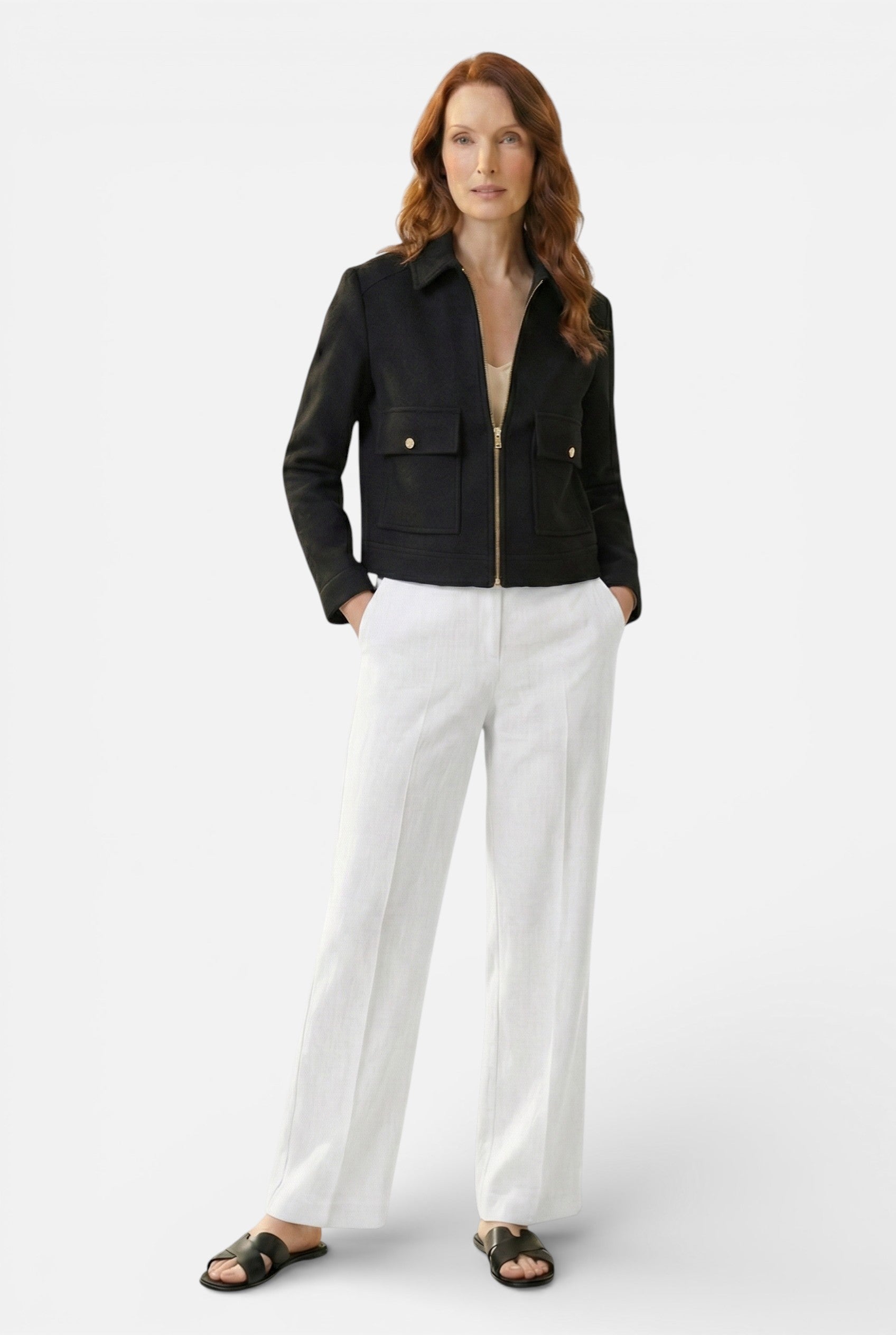 Sofia Maris | Women’s Cropped Jacket – Modern Zip Silhouette