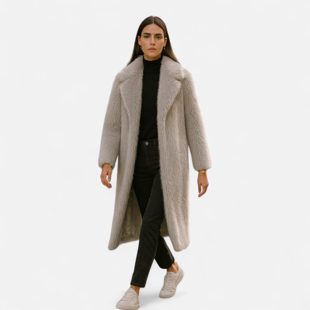 The Sofia Women’s Long Faux Fur Overcoat - Sofia Maris