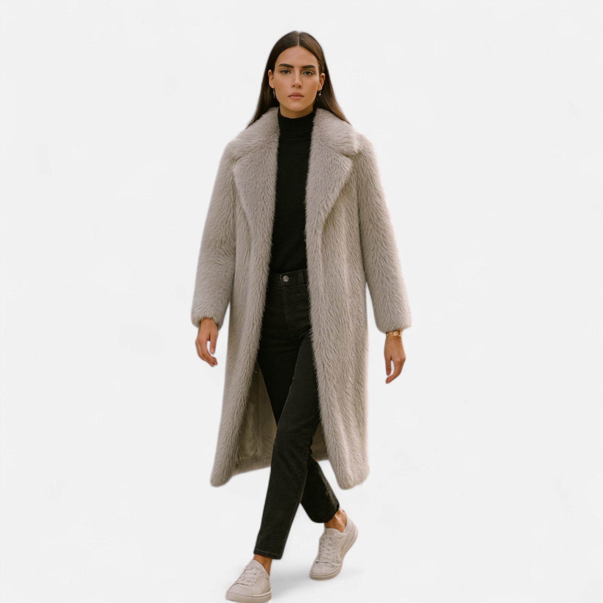 The Sofia Women’s Long Faux Fur Overcoat - Sofia Maris