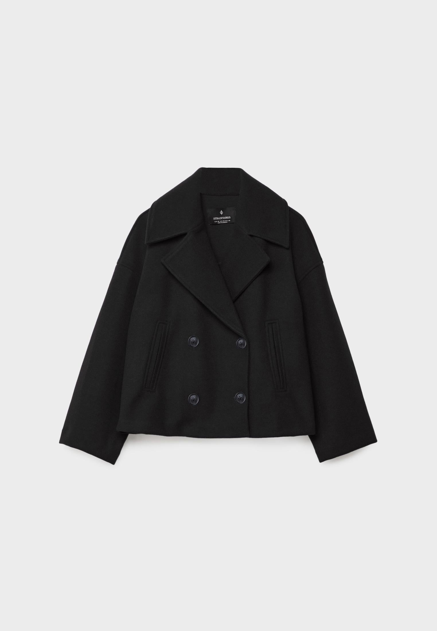 Women's Cropped Jacket - Double Breasted with Notch Lapel - Sofia Maris