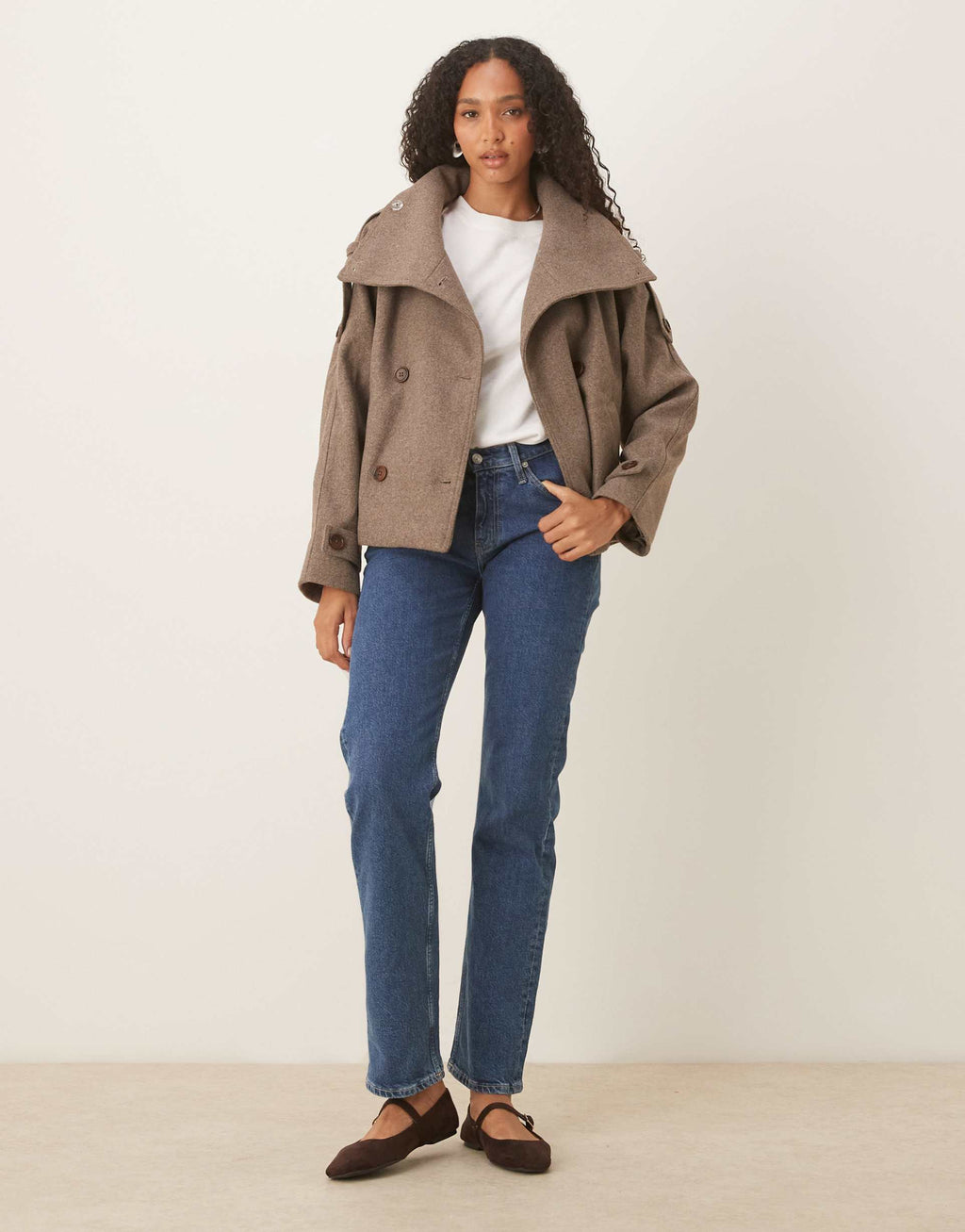 Sofia Maris Women's Double-Breasted Cropped Coat