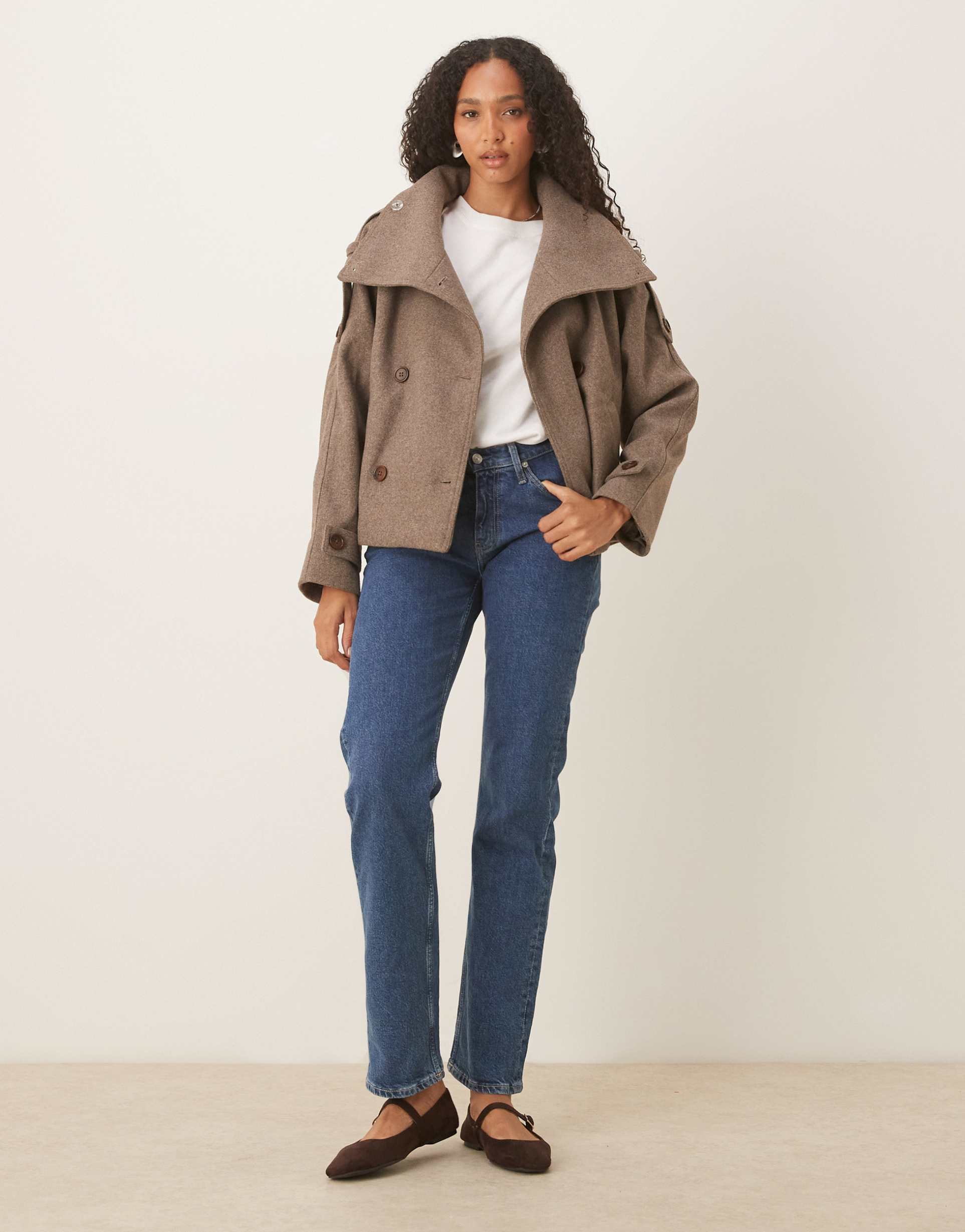 Sofia Maris Women's Double-Breasted Cropped Coat