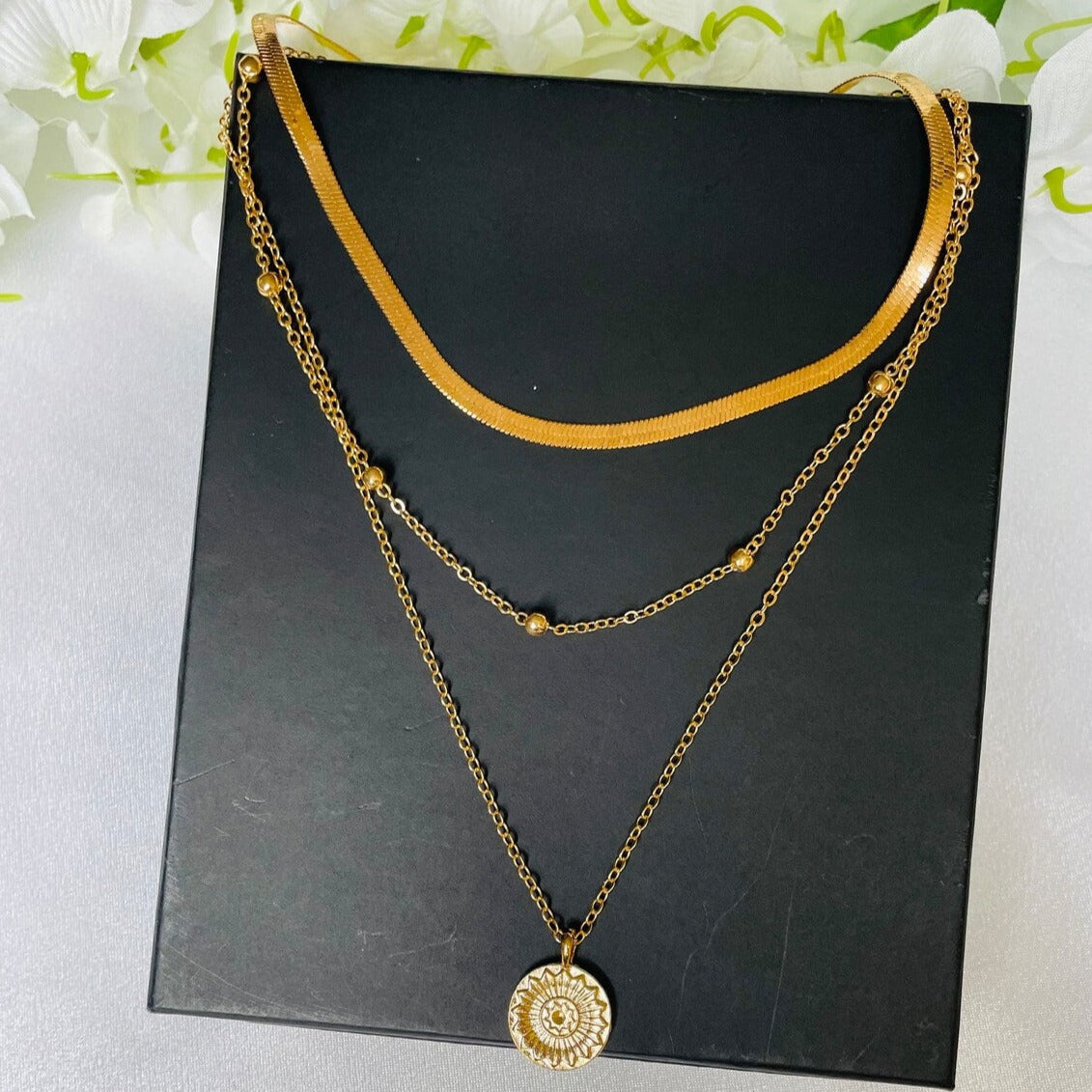 Ella | Women’s Layered Necklace Set Gold 18k Plated Metal