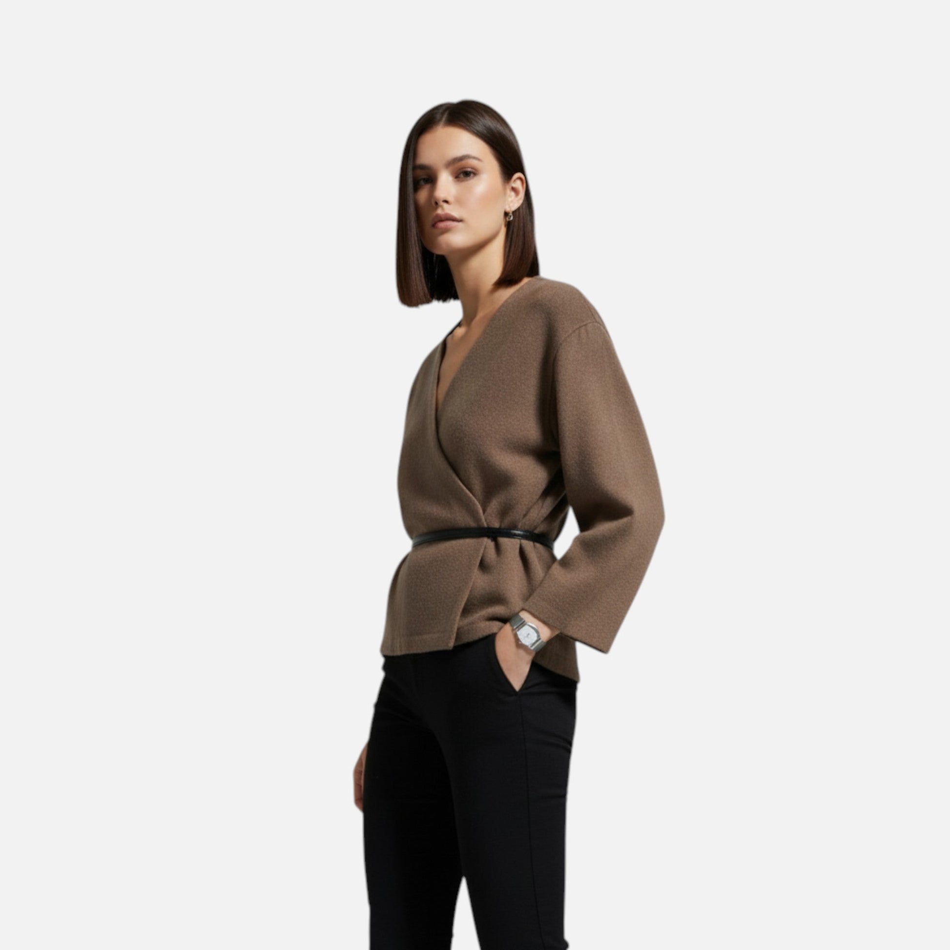 Women's Elegant Wrap Sweater - Sofia Maris