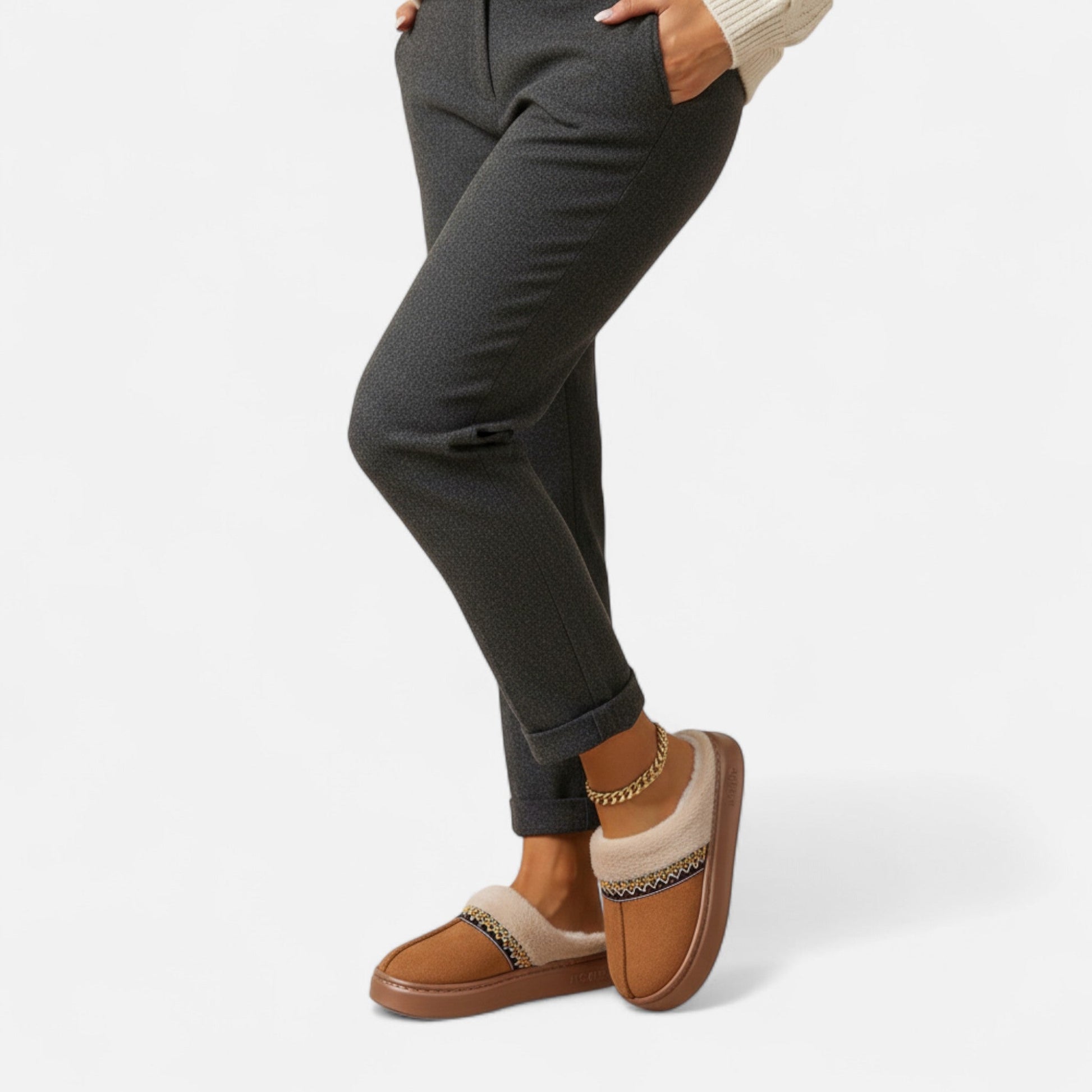 Sofia Maris | Women’s Ethnic Lace Fleece-Lined Slippers