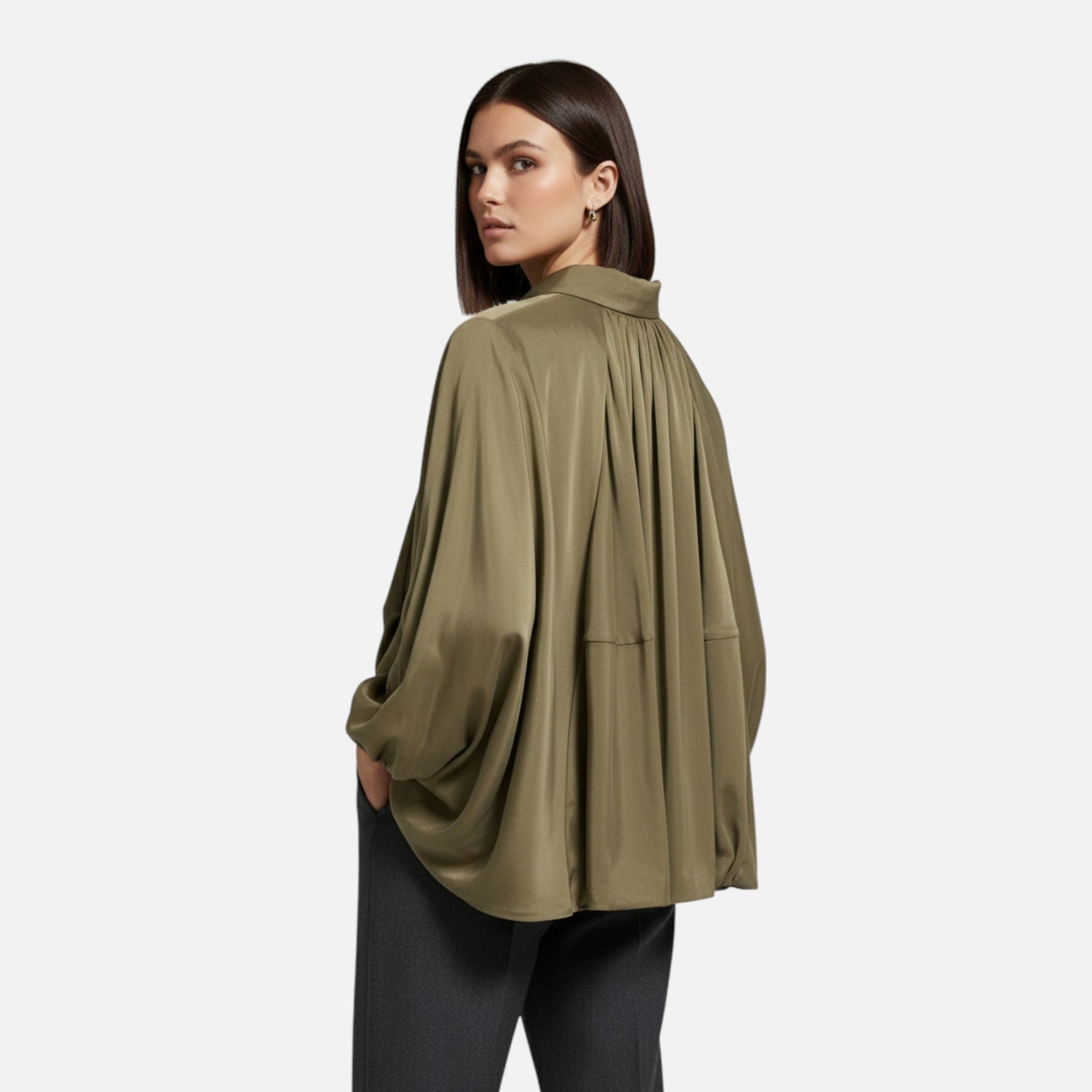 Women’s Pleated Lapel Blouse - Sofia Maris
