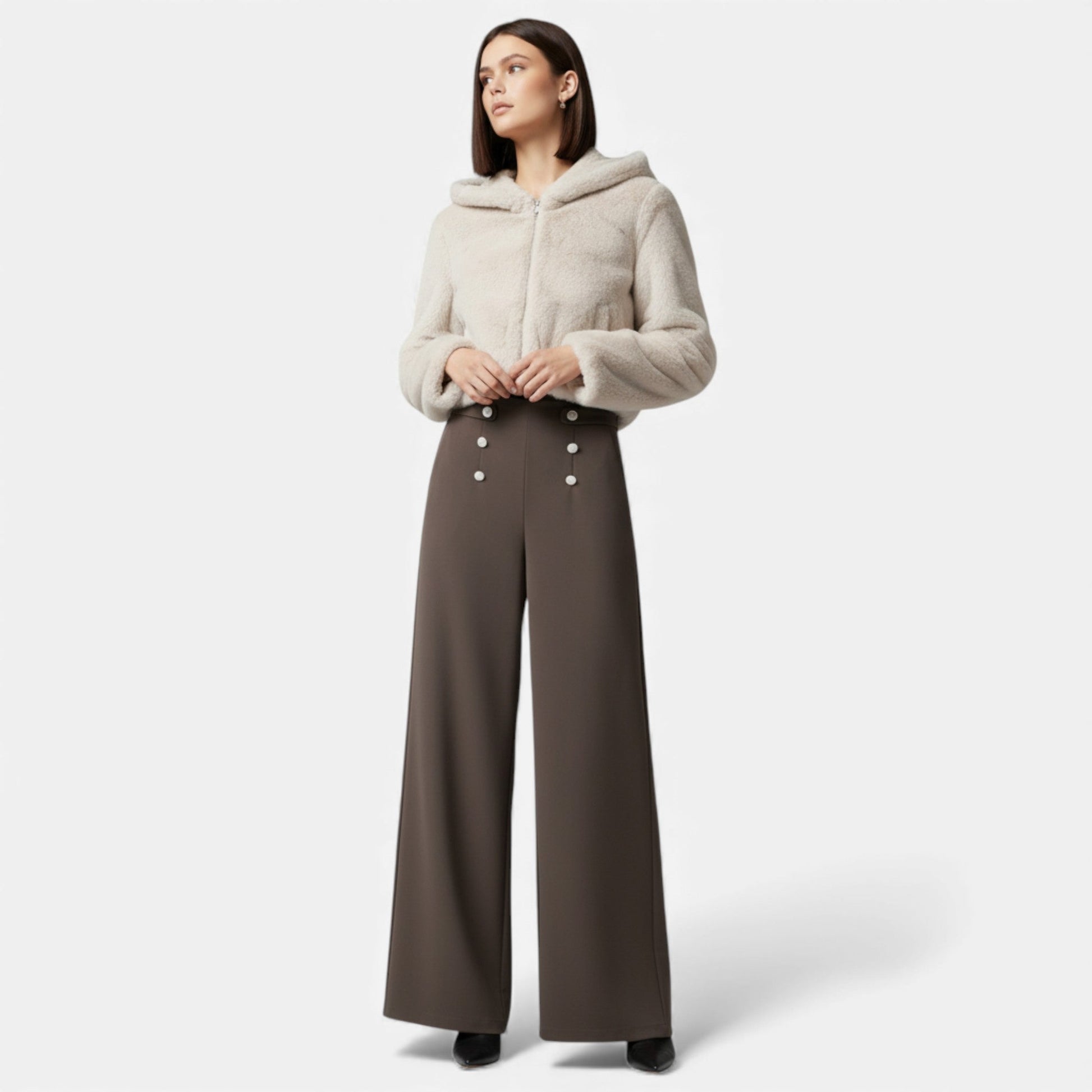 Women’s Wide-Leg High-Waist Trousers - Sofia Maris