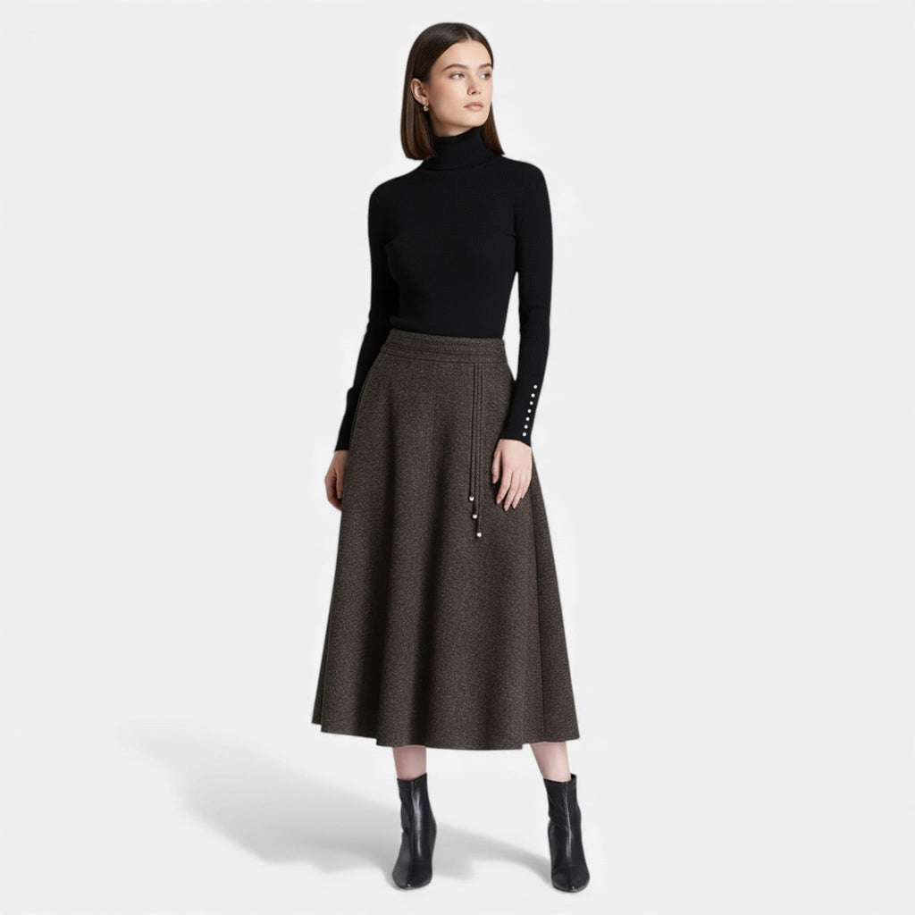 Sofia Maris Women’s Elegant Tweed Skirt with Pockets - Sofia Maris