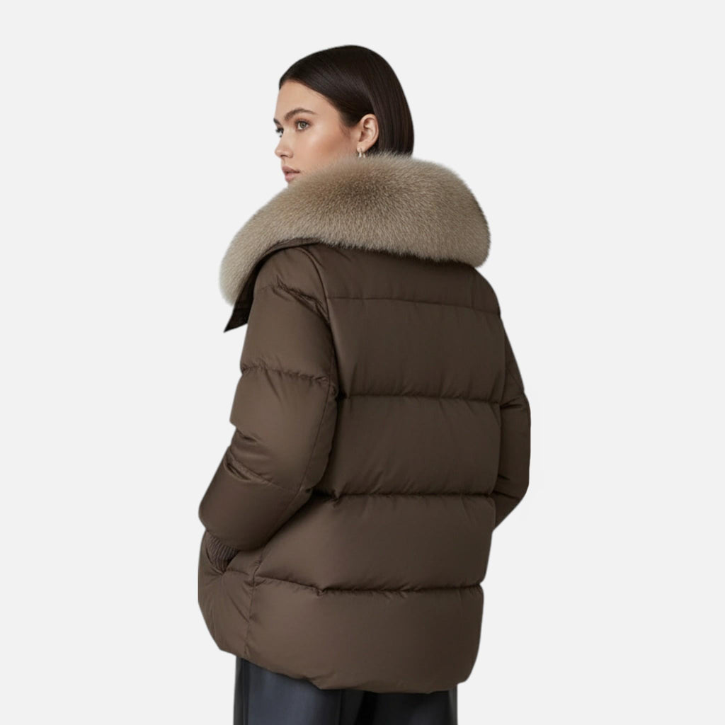 The Sofia Women’s Fur-Collar Down Cotton Jacket - Sofia Maris