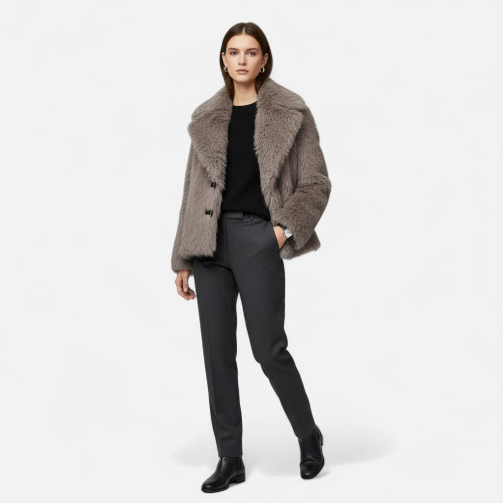 Sofia Maris | Women’s Faux Fur Coat – Winter Street Elegance