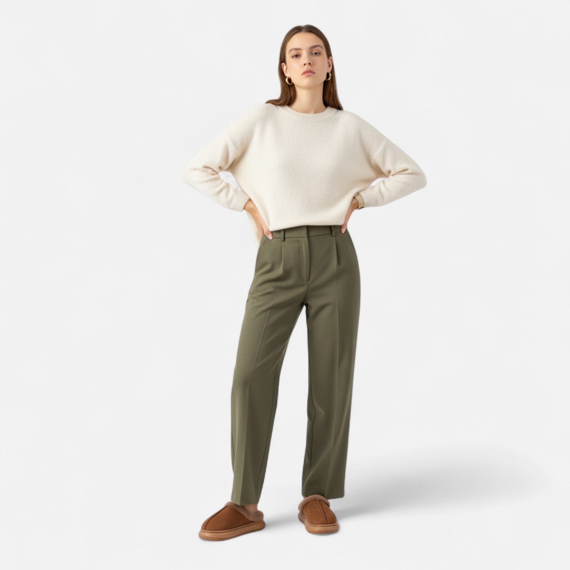 Women’s Plush Cashmere-Touch Platform Slippers - Sofia Maris