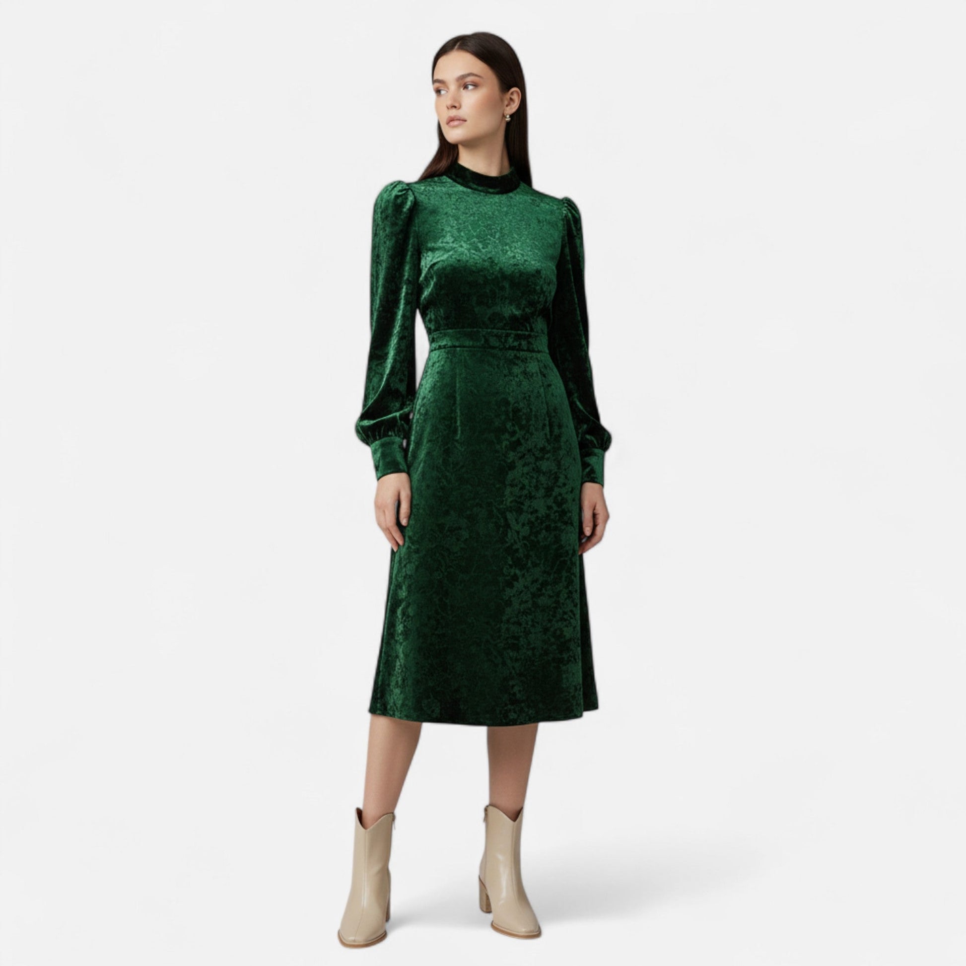 Women’s Pointed Toe PU Leather Heeled Boots - Sofia Maris