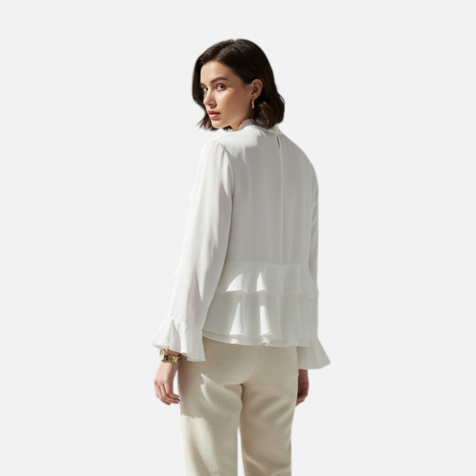 Women's Elegant Chiffon Ruffled Blouse - Sofia Maris