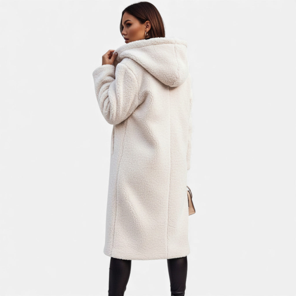 Sofia Maris| Women’s Plush Faux‑Fleece Long Coat