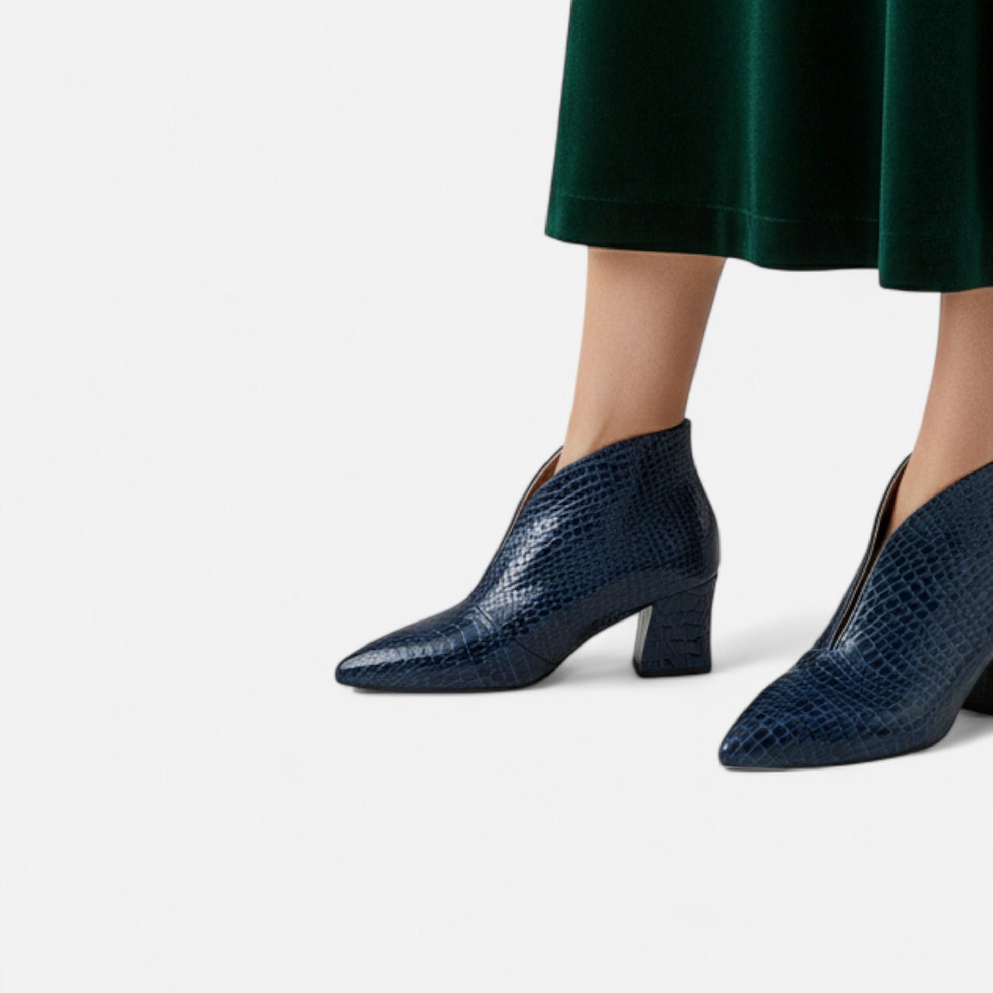 Sofia Maris Women’s Patent Leather V-Cut Ankle Boots - Sofia Maris