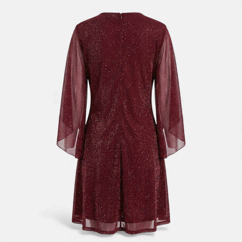 Sofia Maris Glitter Shift Dress - Women's Bell Sleeve