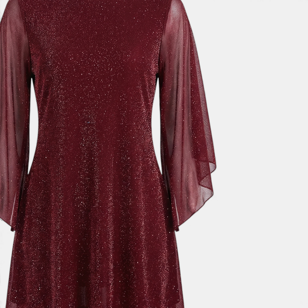 Sofia Maris Glitter Shift Dress - Women's Bell Sleeve