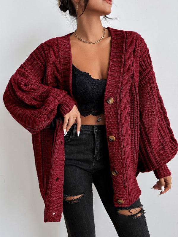 Sofia Maris Oversized Cable Knit Cardigan