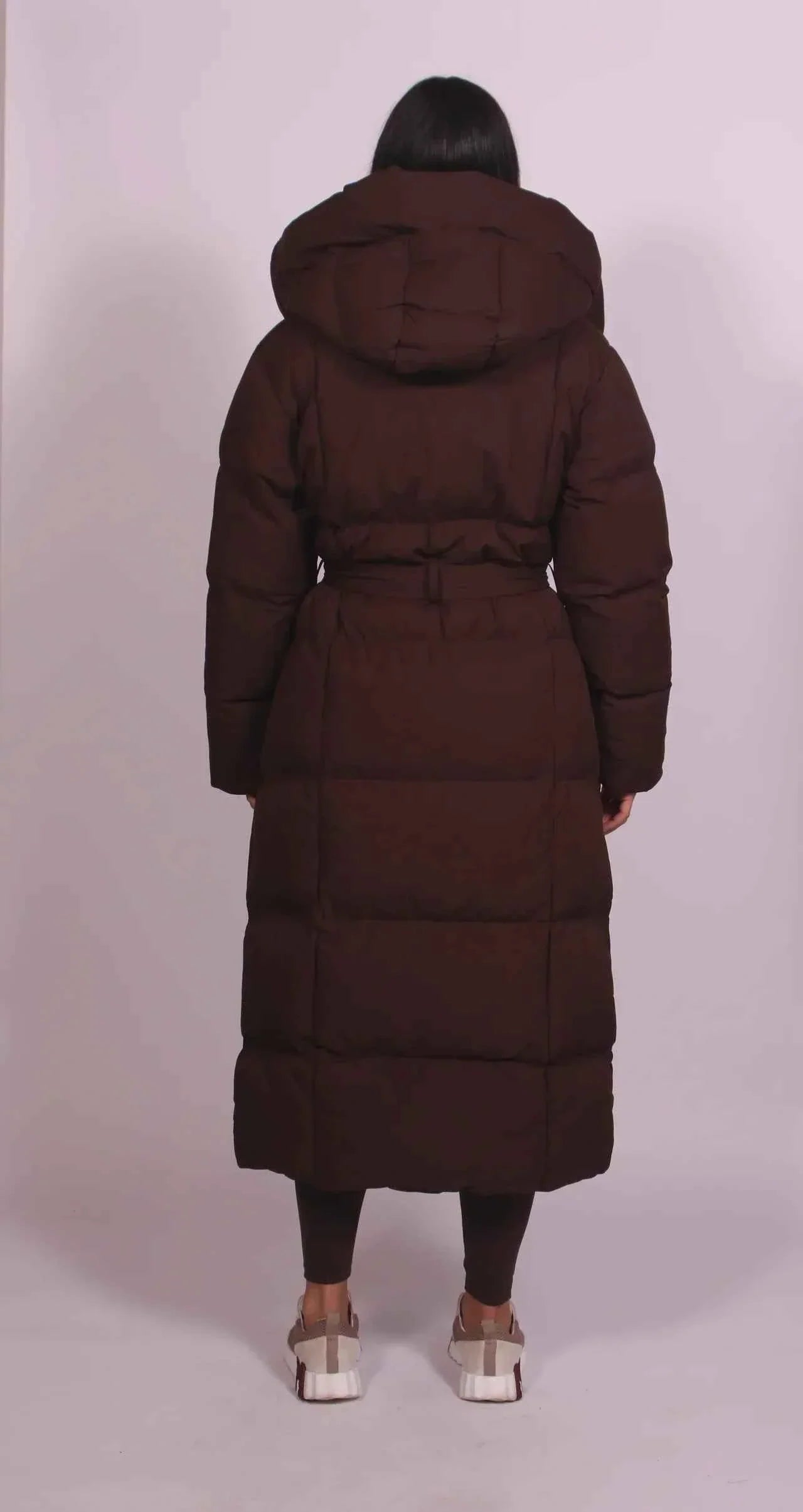 Sofia Maris Women's Long Belted Puffer Coat