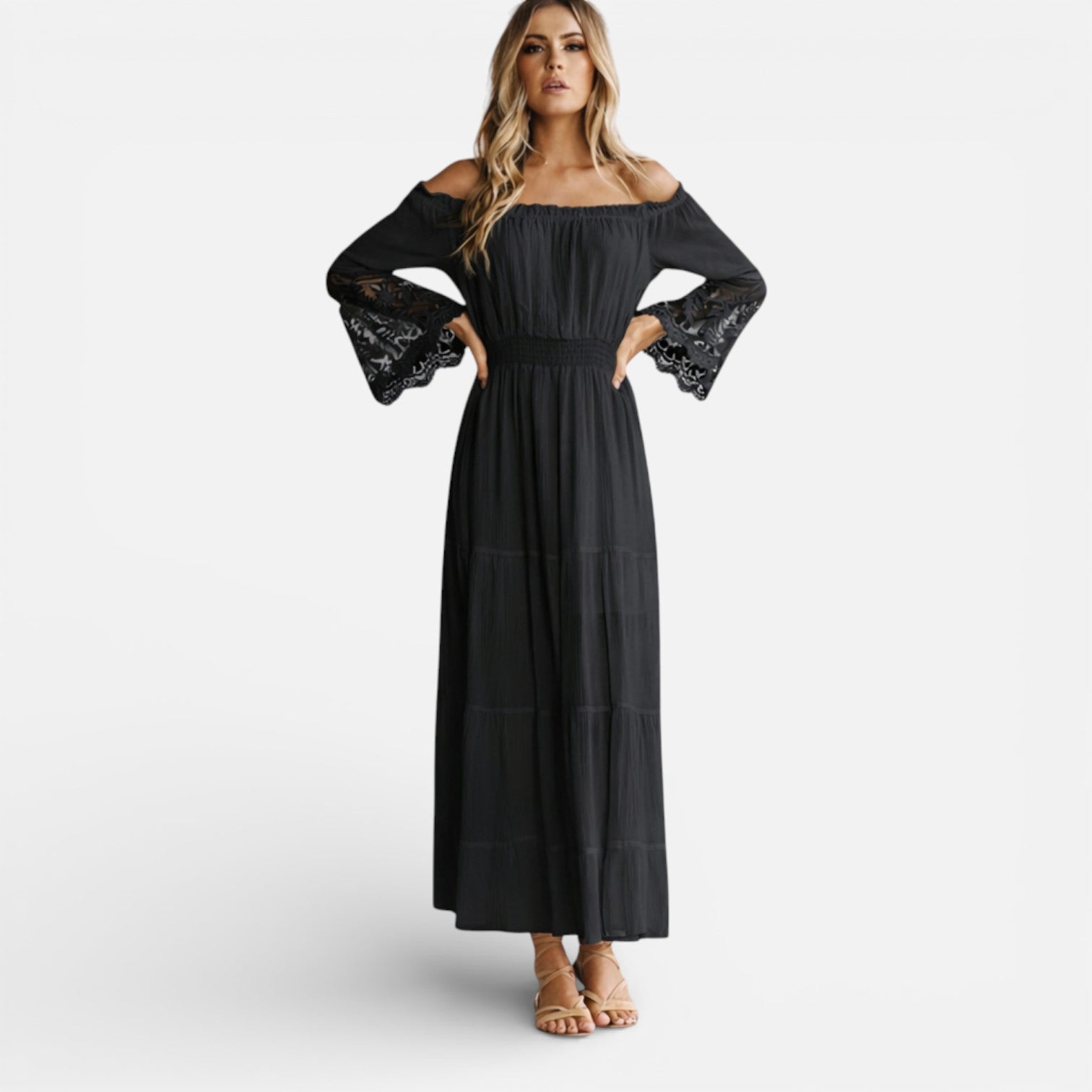 Women’s Off Shoulder Maxi Dress Lace Summer Event