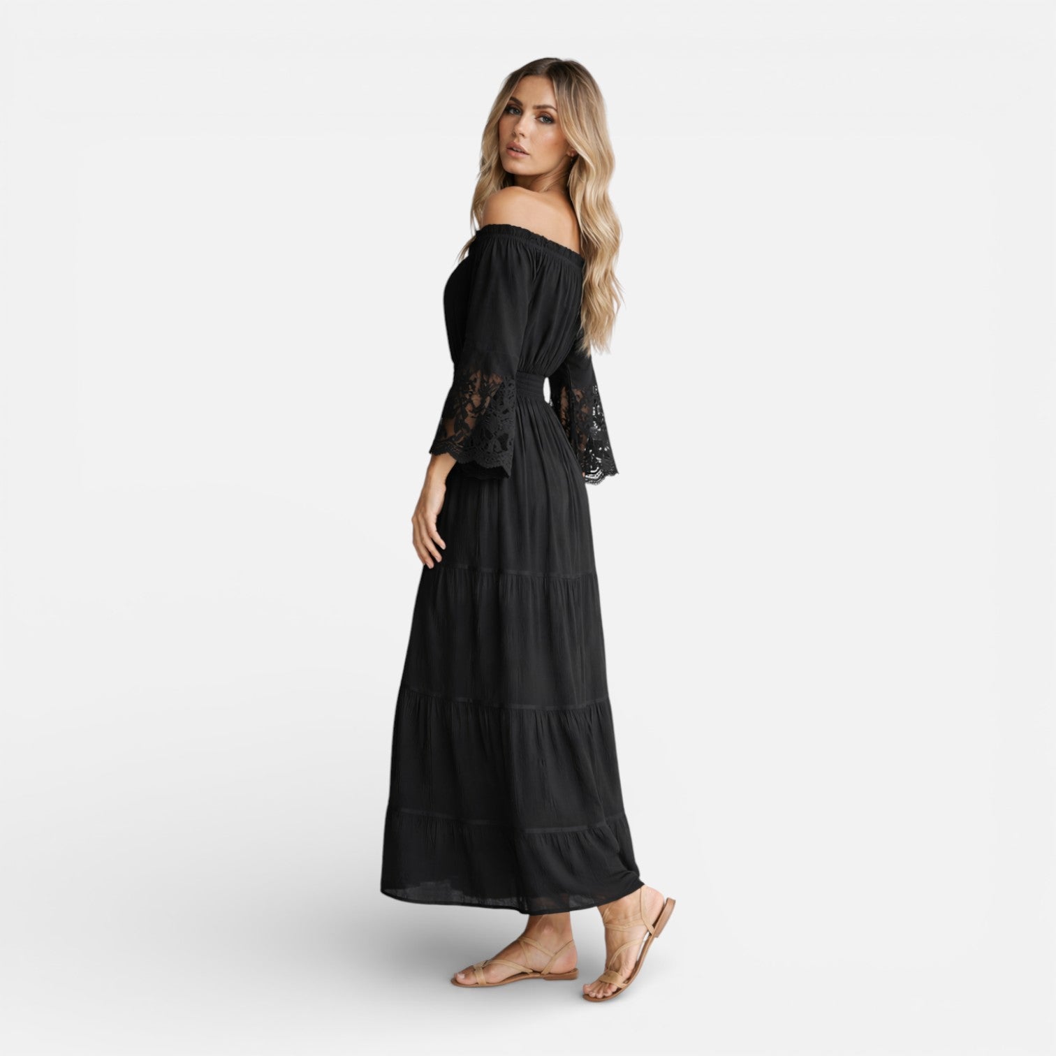 Women’s Off Shoulder Maxi Dress Lace Summer Event
