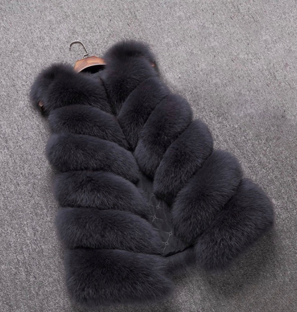Women's Faux Fur Fashion Style Vest Jackets - Sofia Maris