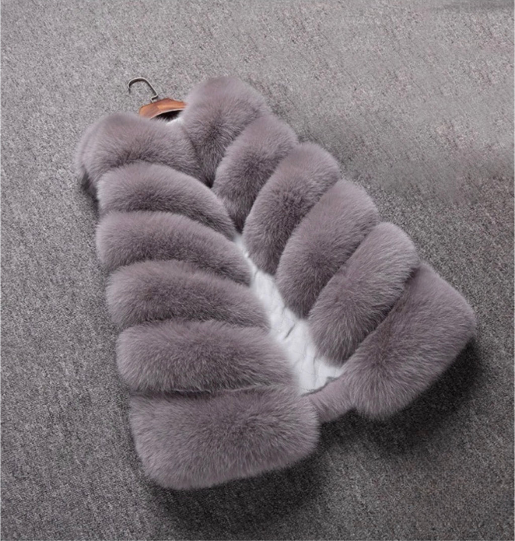 Women's Faux Fur Fashion Style Vest Jackets - Sofia Maris