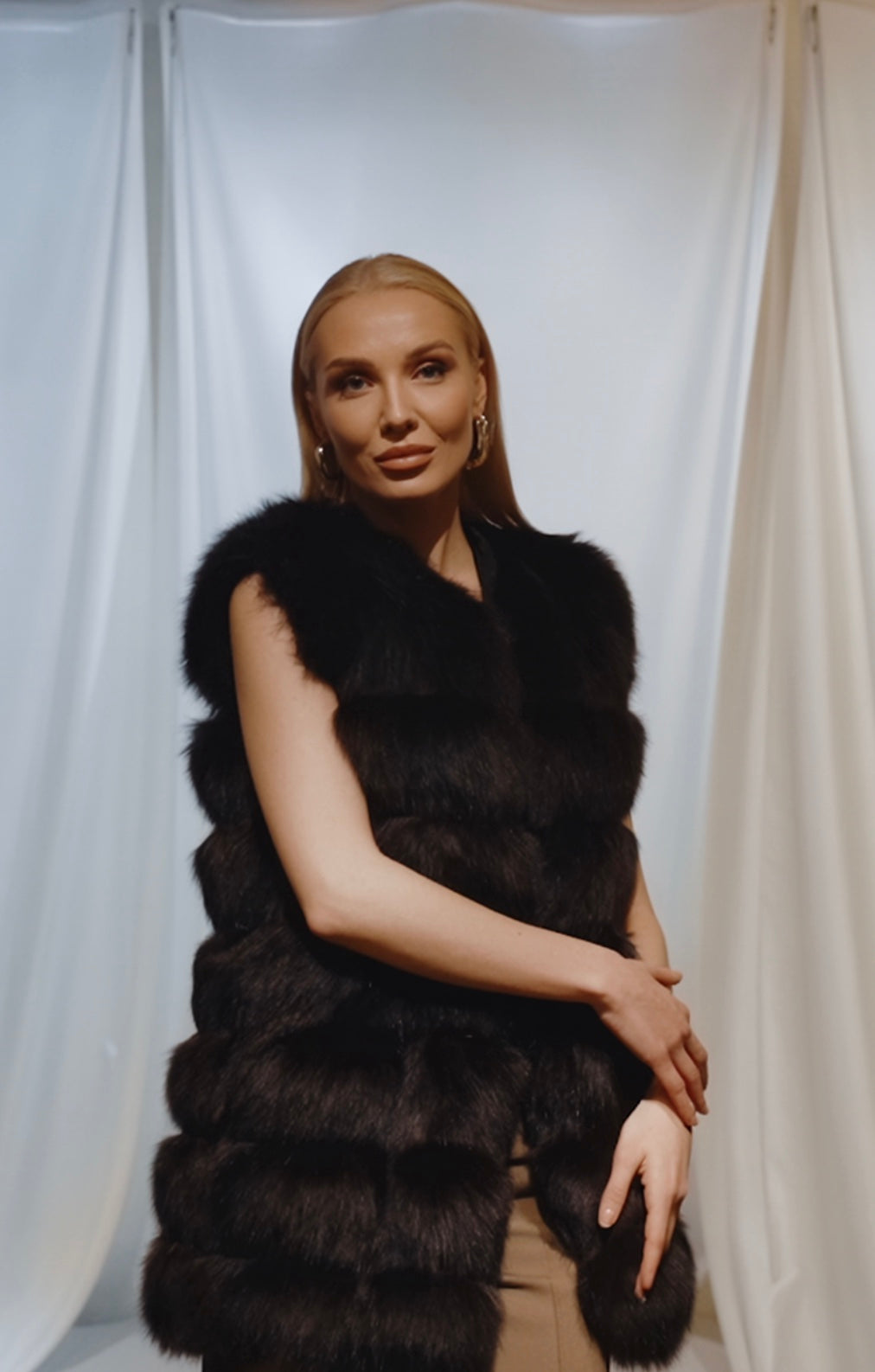 Women's Faux Fur Fashion Style Vest Jackets - Sofia Maris