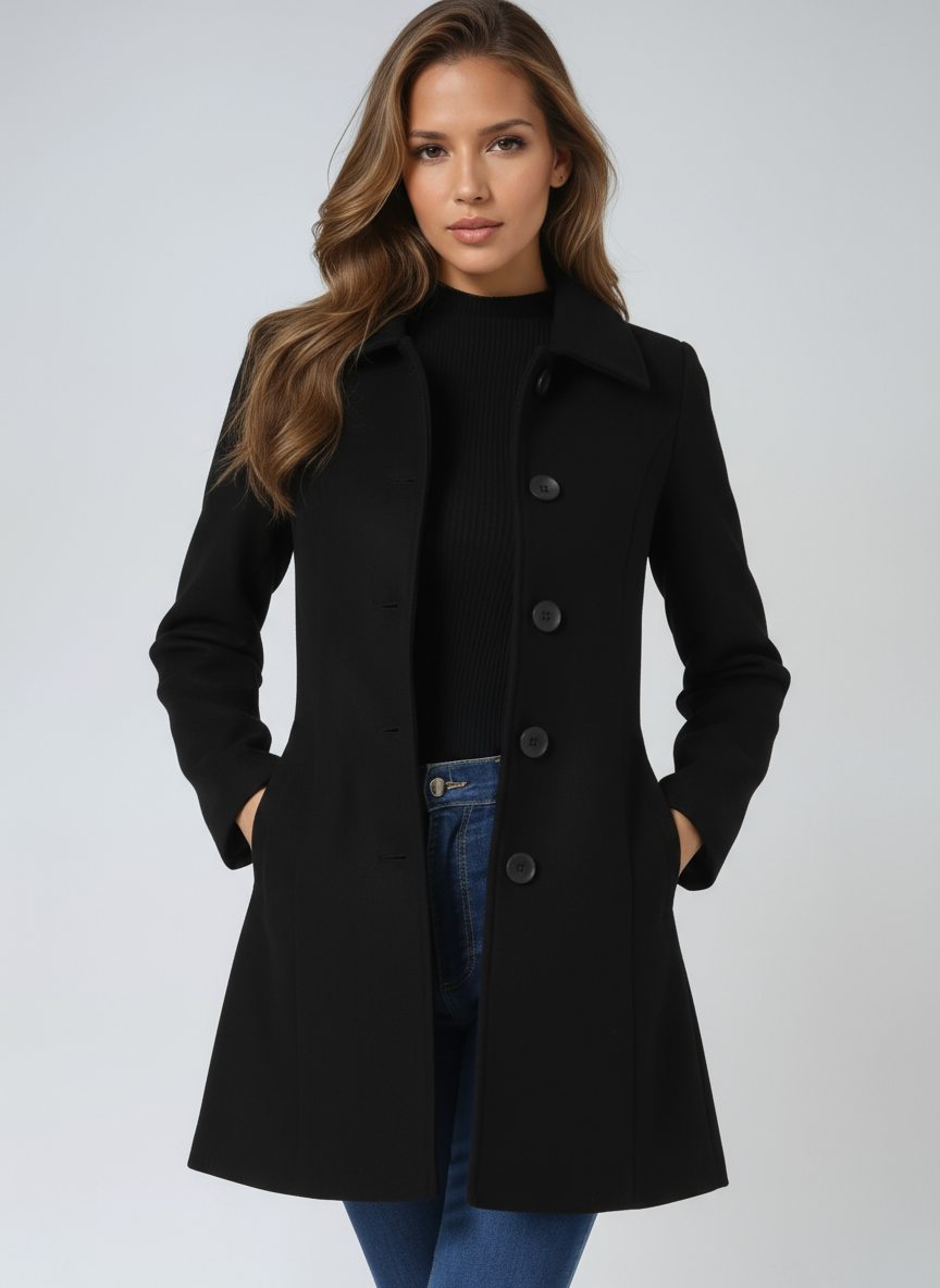 Women's Single Breasted Winter Trench Coat - Sofia Maris