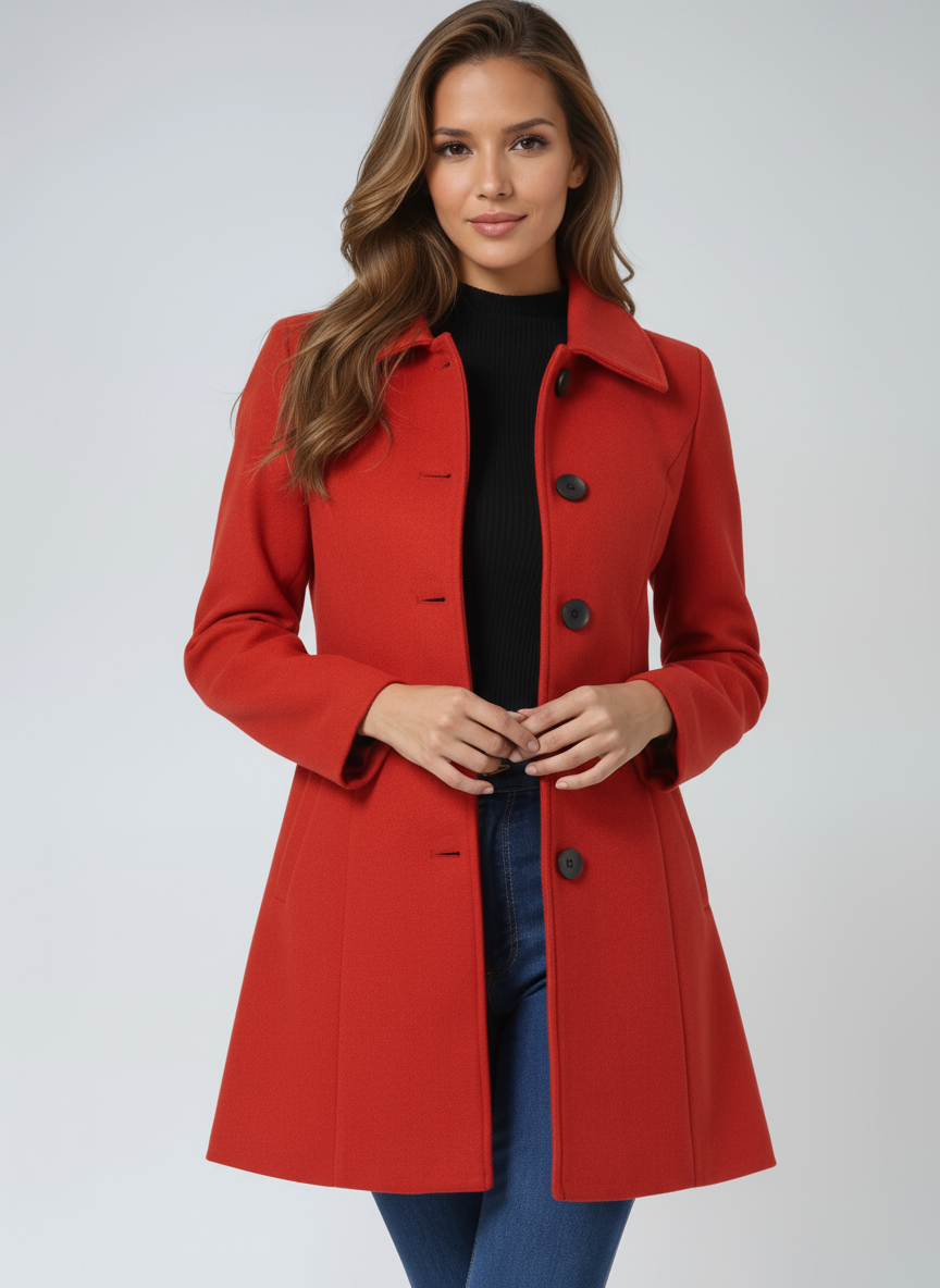Women's Single Breasted Winter Trench Coat - Sofia Maris