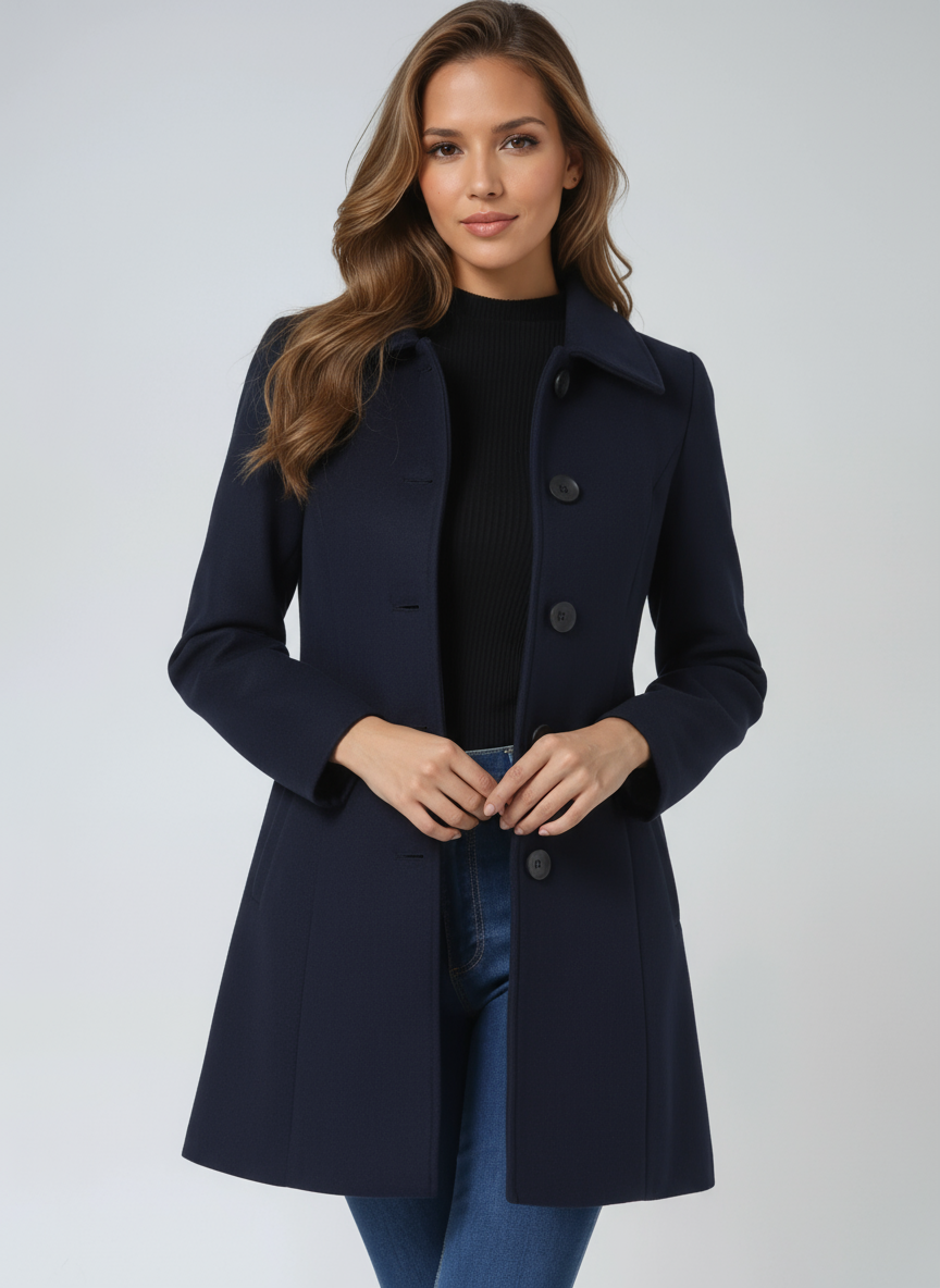 Women's Single Breasted Winter Trench Coat - Sofia Maris