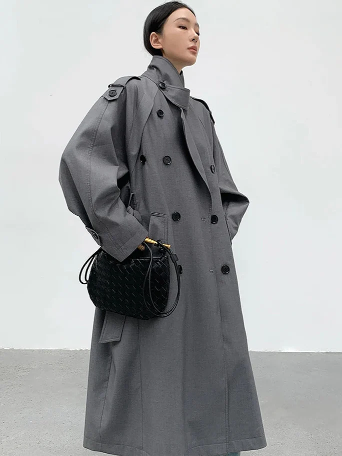 Sofia Maris Women's Oversized Long Trench Coat