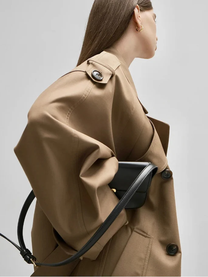 Sofia Maris Women's Oversized Long Trench Coat