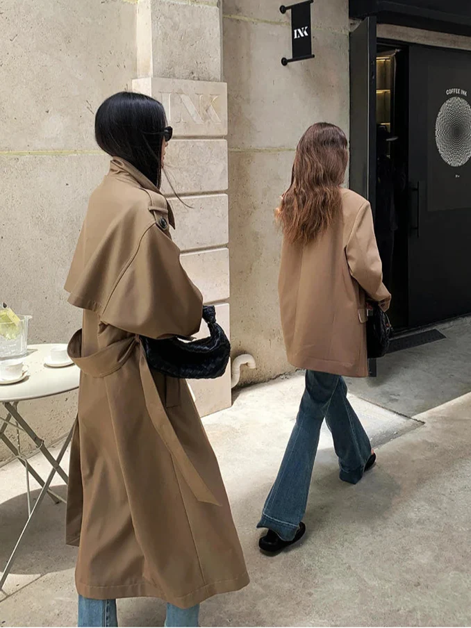 Sofia Maris Women's Oversized Long Trench Coat