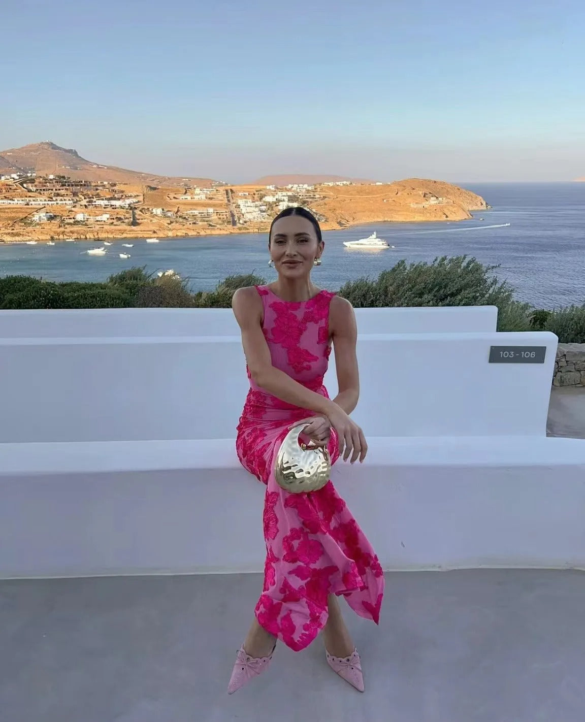 Women’s Floral Print Fitted Maxi Dress - Sofia Maris