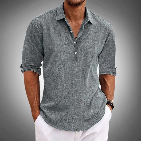 Men’s Linen Polo Shirt – Classic Fit – Spring, Summer