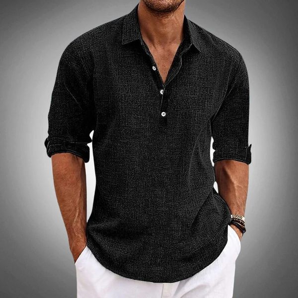 Men’s Linen Polo Shirt – Classic Fit – Spring, Summer